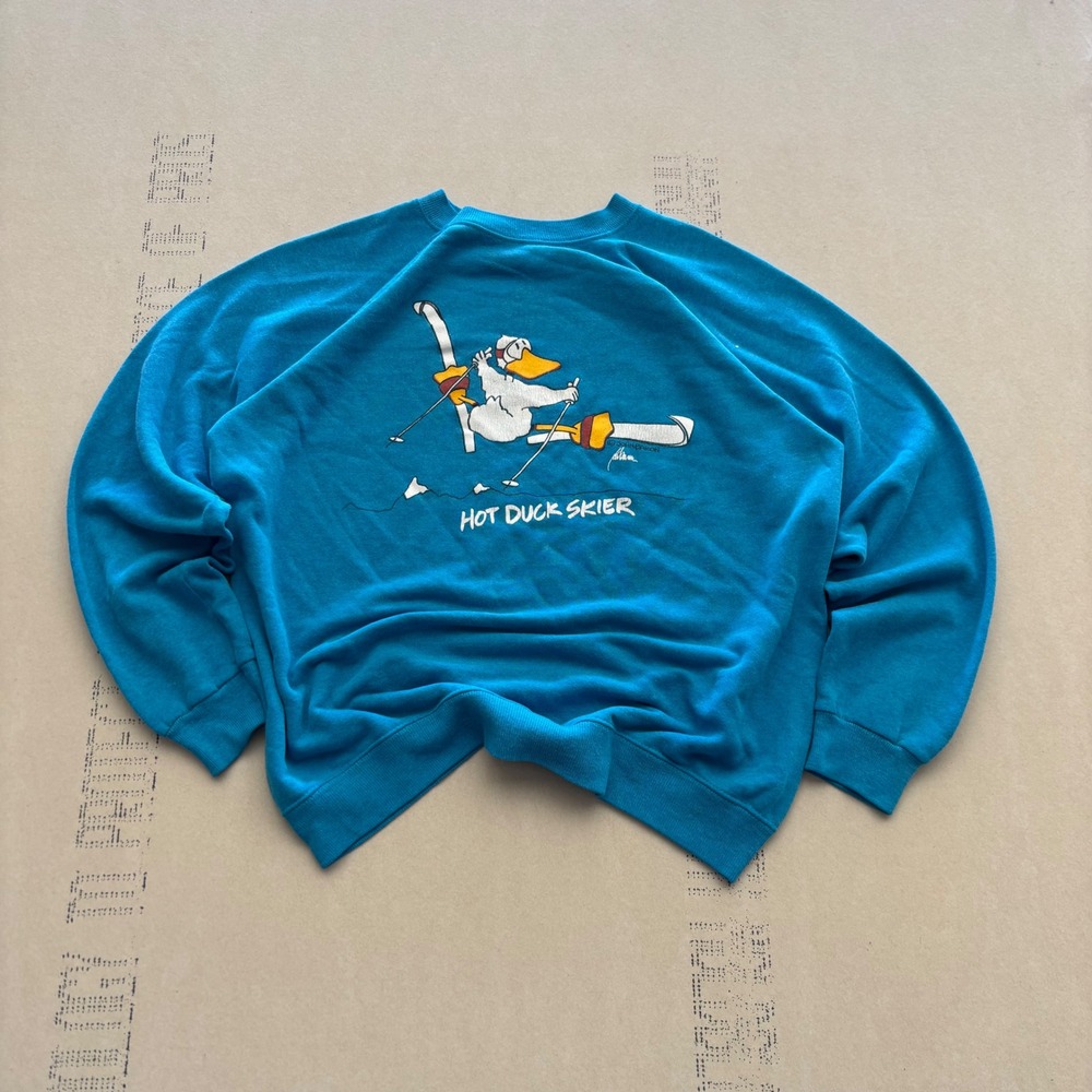 Vintage 80s Hot Duck Skier Sweatshirt - Picture 3 of 6
